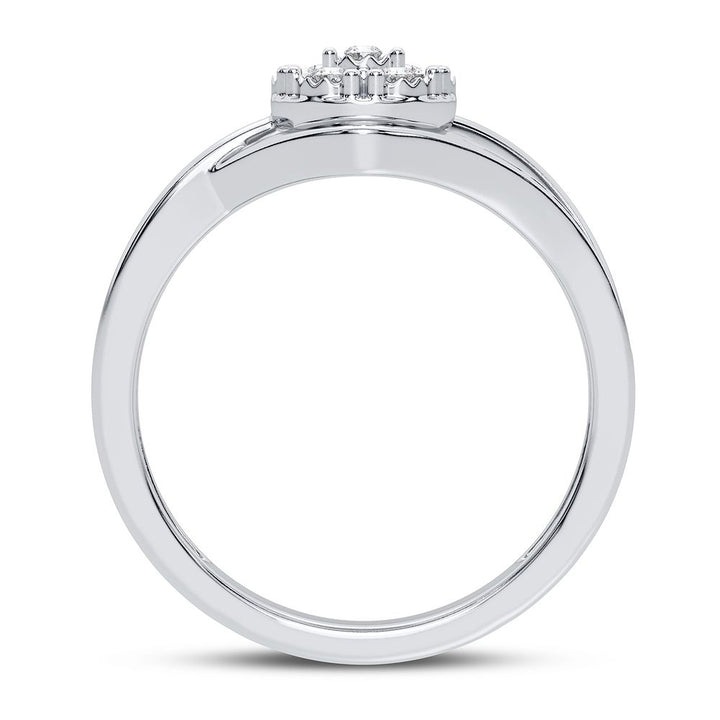 Chic 10k White Gold Lab Diamond Fashion Ring for Women
