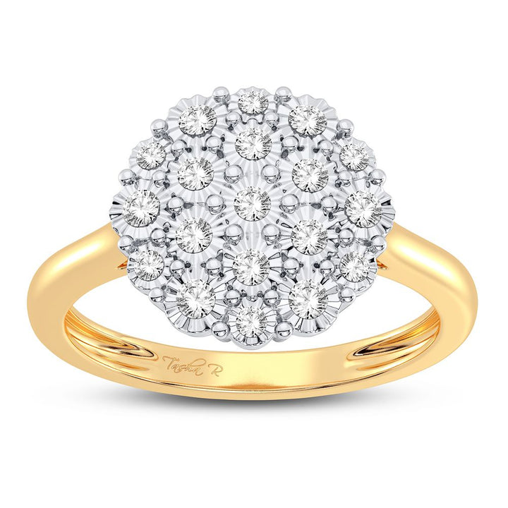 Chic 10k Yellow Gold Lab Diamond Fashion Ring for Women
