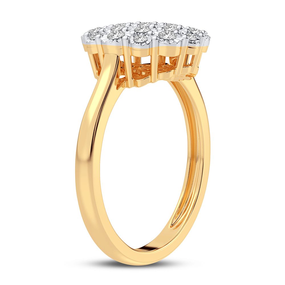 Chic 10k Yellow Gold Lab Diamond Fashion Ring for Women