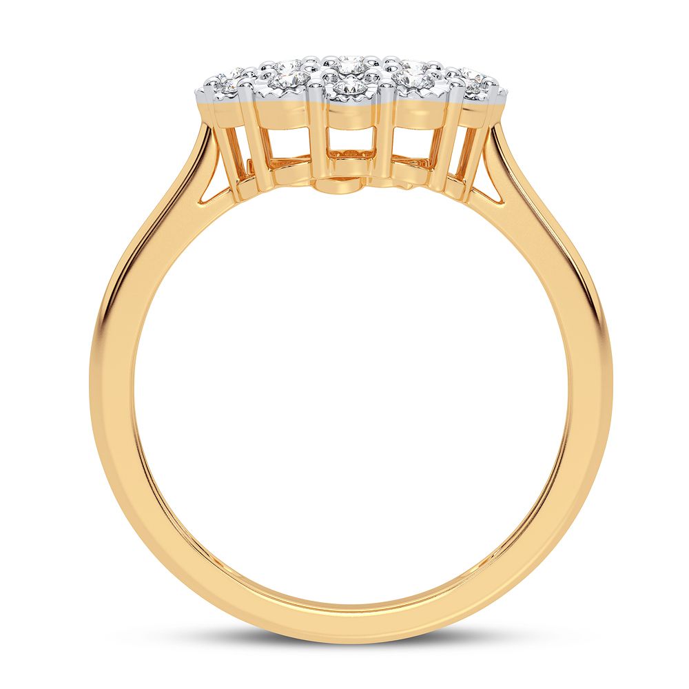 Chic 10k Yellow Gold Lab Diamond Fashion Ring for Women
