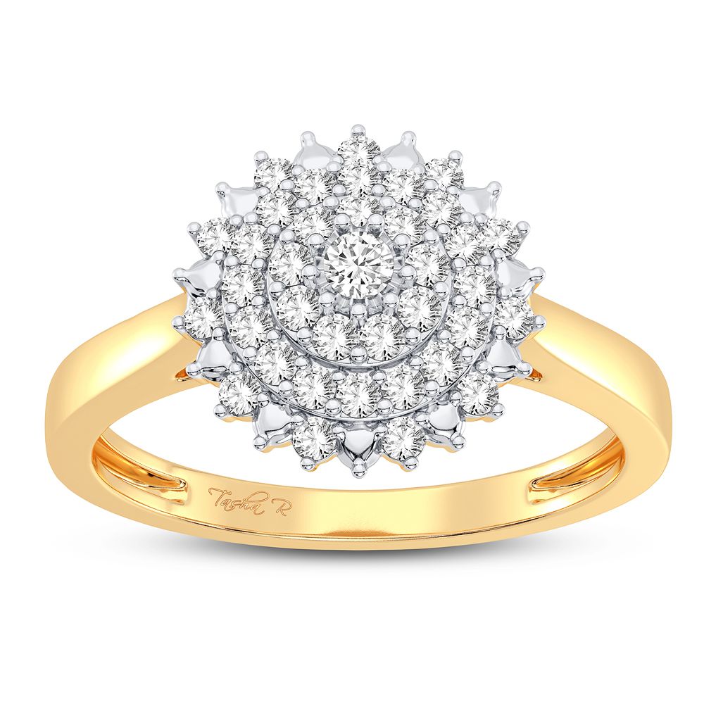 10k Yellow Gold Lab Diamond Womens Fashion Ring - 0.25CT