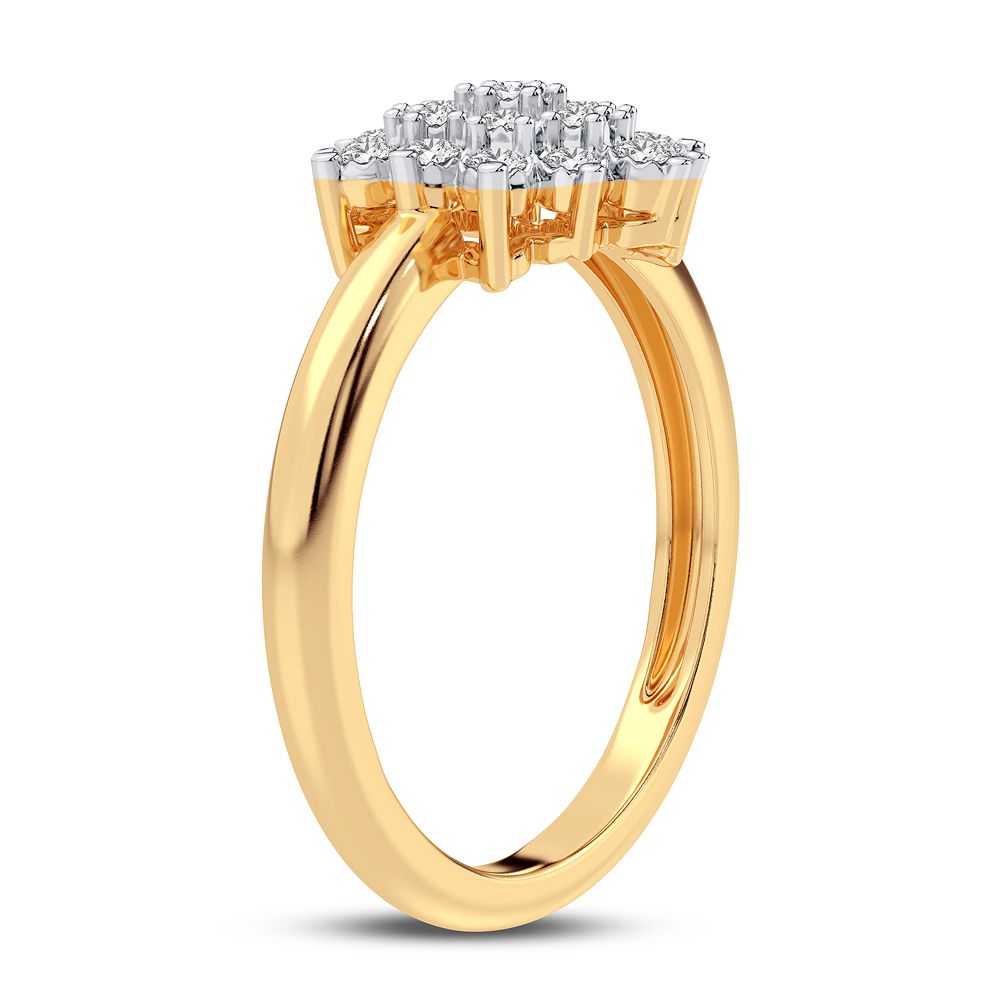 Chic 10k Yellow Gold Lab Diamond Womens Fashion Ring