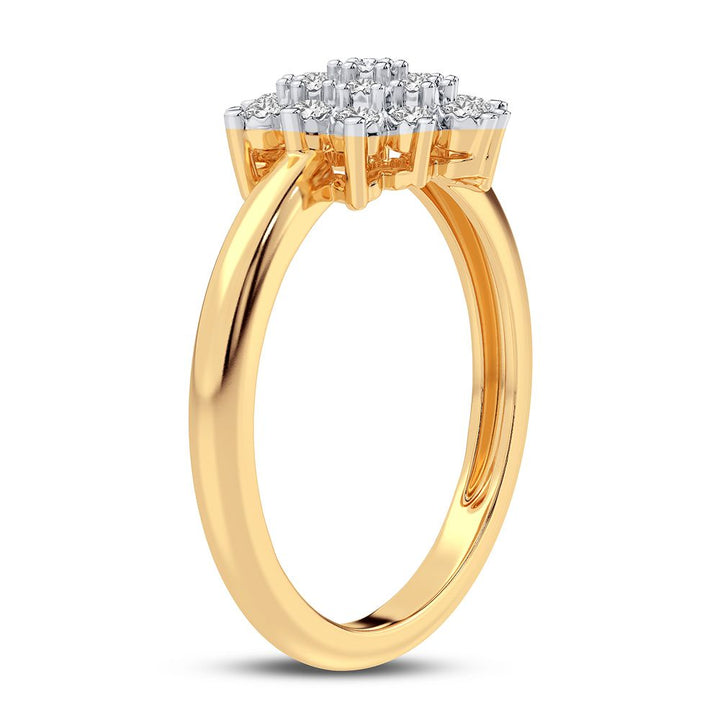 Chic 10k Yellow Gold Lab Diamond Womens Fashion Ring