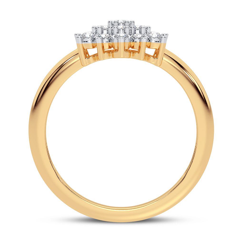 Chic 10k Yellow Gold Lab Diamond Womens Fashion Ring