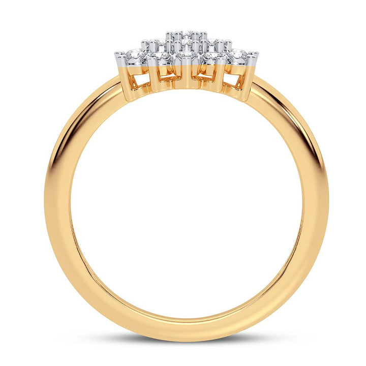 Chic 10k Yellow Gold Lab Diamond Womens Fashion Ring