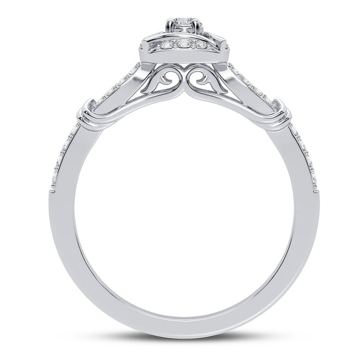 Chic 10k White Gold Lab Diamond Womens Fashion Ring (0.25CT)