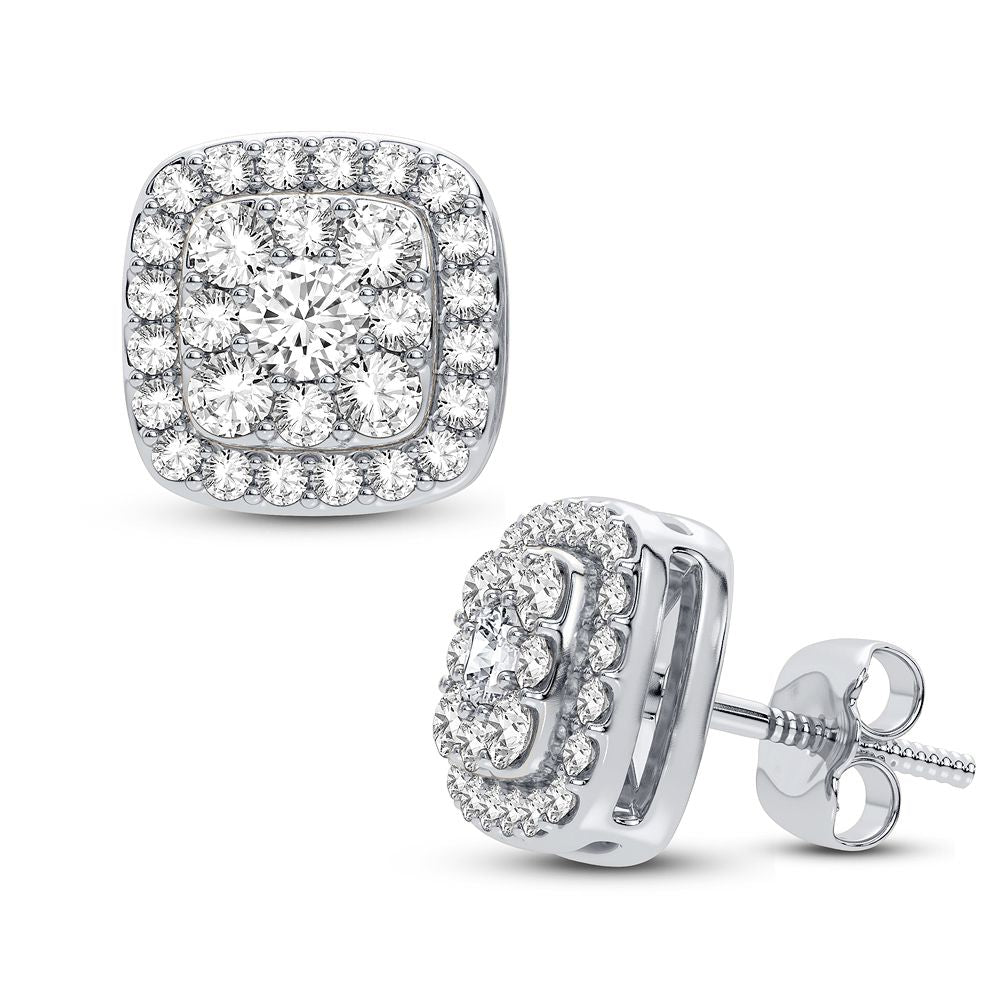 Chic 0.33CT Lab Diamond Earrings in White Gold Elegance