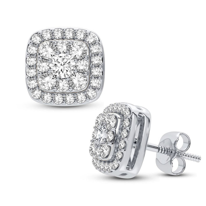 Chic 0.33CT Lab Diamond Earrings in White Gold Elegance