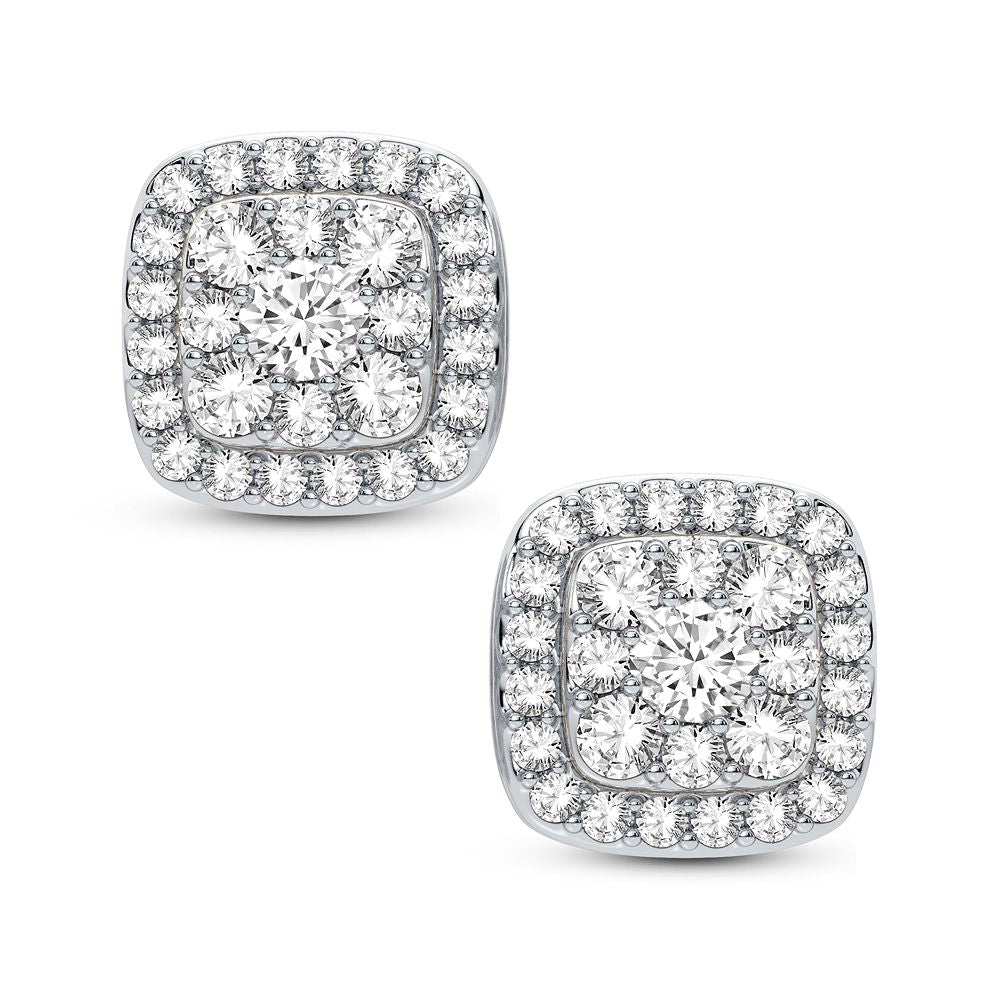 Chic 0.33CT Lab Diamond Earrings in White Gold Elegance