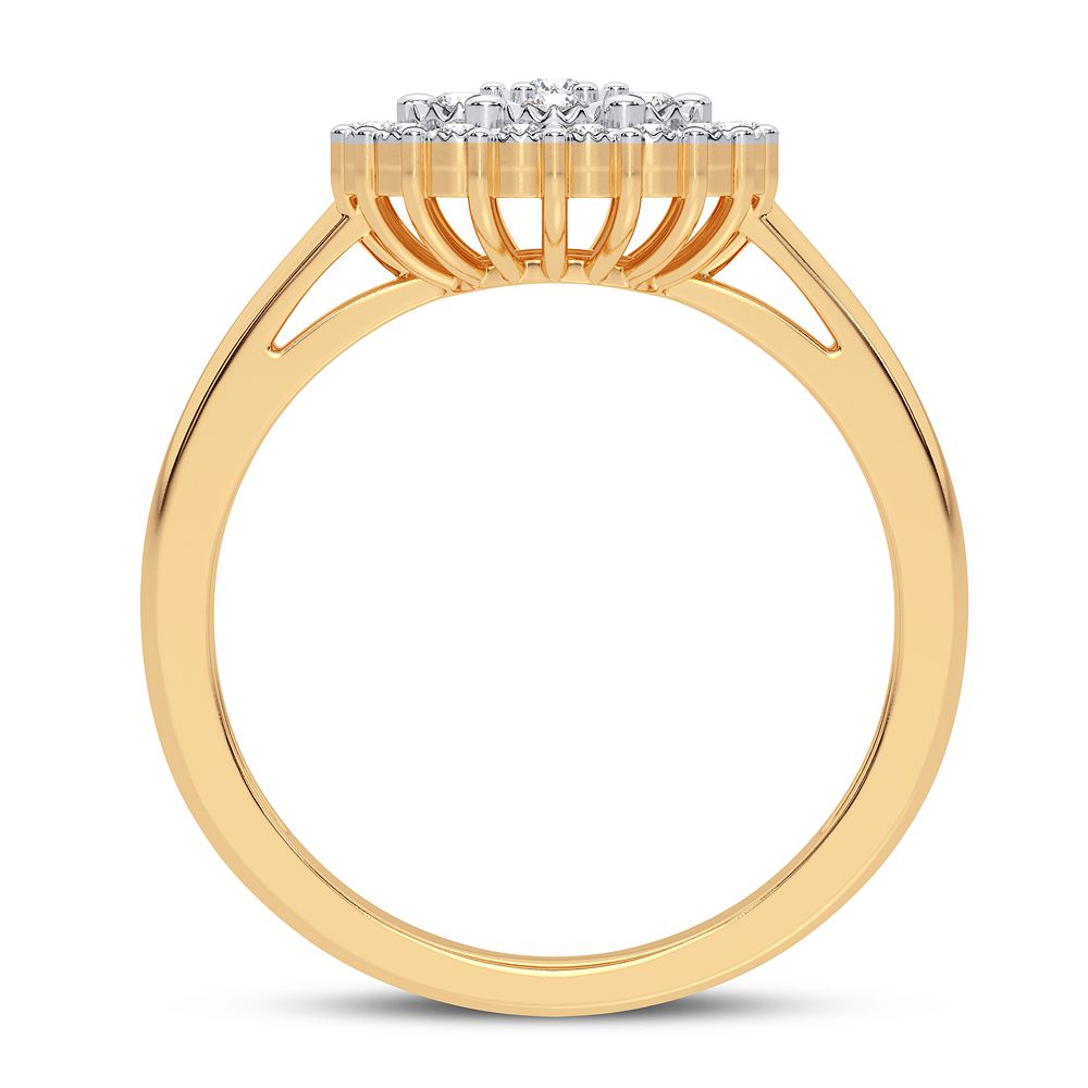 Chic 10k Yellow Gold Lab Diamond Womens Fashion Ring