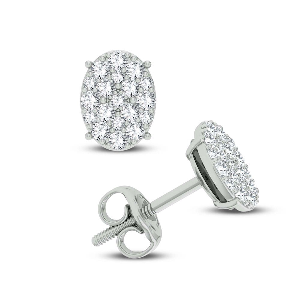 Chic 14k White Gold 0.40CT Lab Diamond Stud Earrings