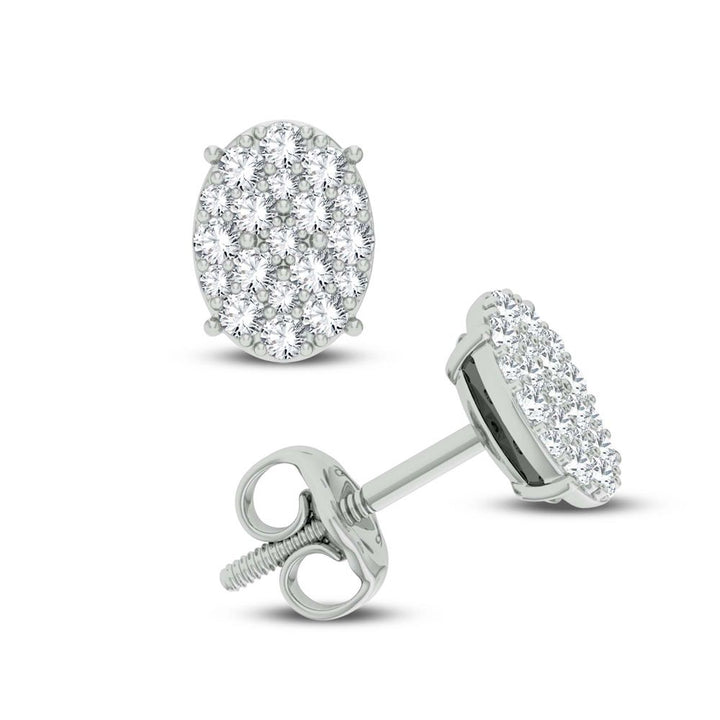 Chic 14k White Gold 0.40CT Lab Diamond Stud Earrings