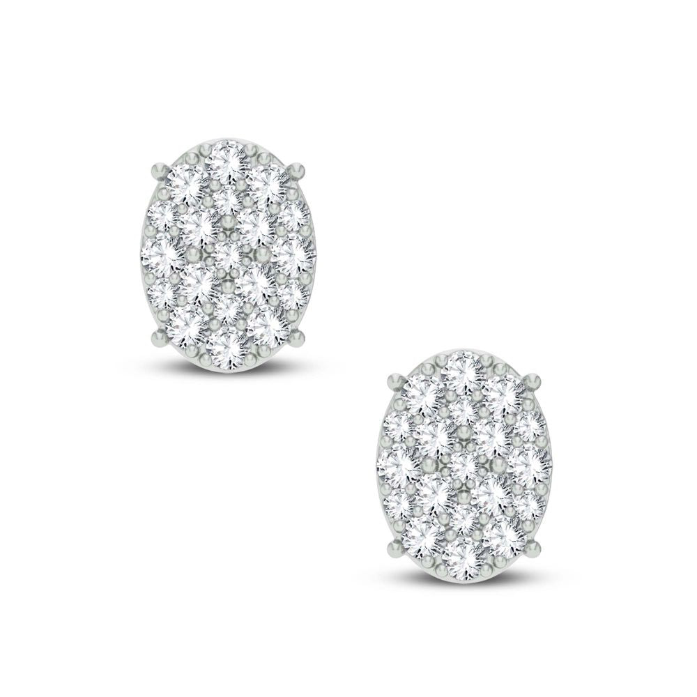 Chic 14k White Gold 0.40CT Lab Diamond Stud Earrings