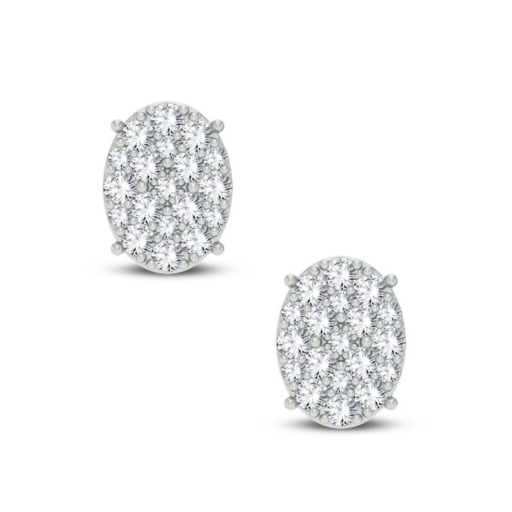 Chic 14k White Gold 0.40CT Lab Diamond Stud Earrings
