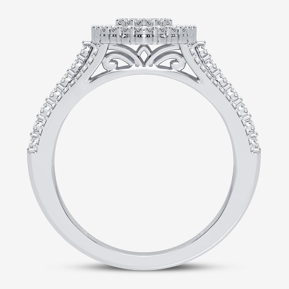 Sparkling 0.25CT Lab Diamond Womens White Gold Ring