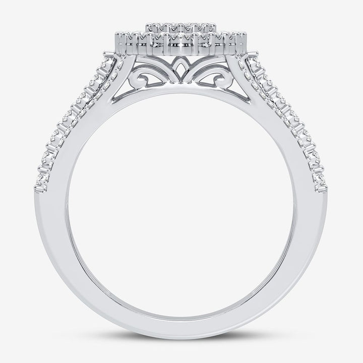 Sparkling 0.25CT Lab Diamond Womens White Gold Ring