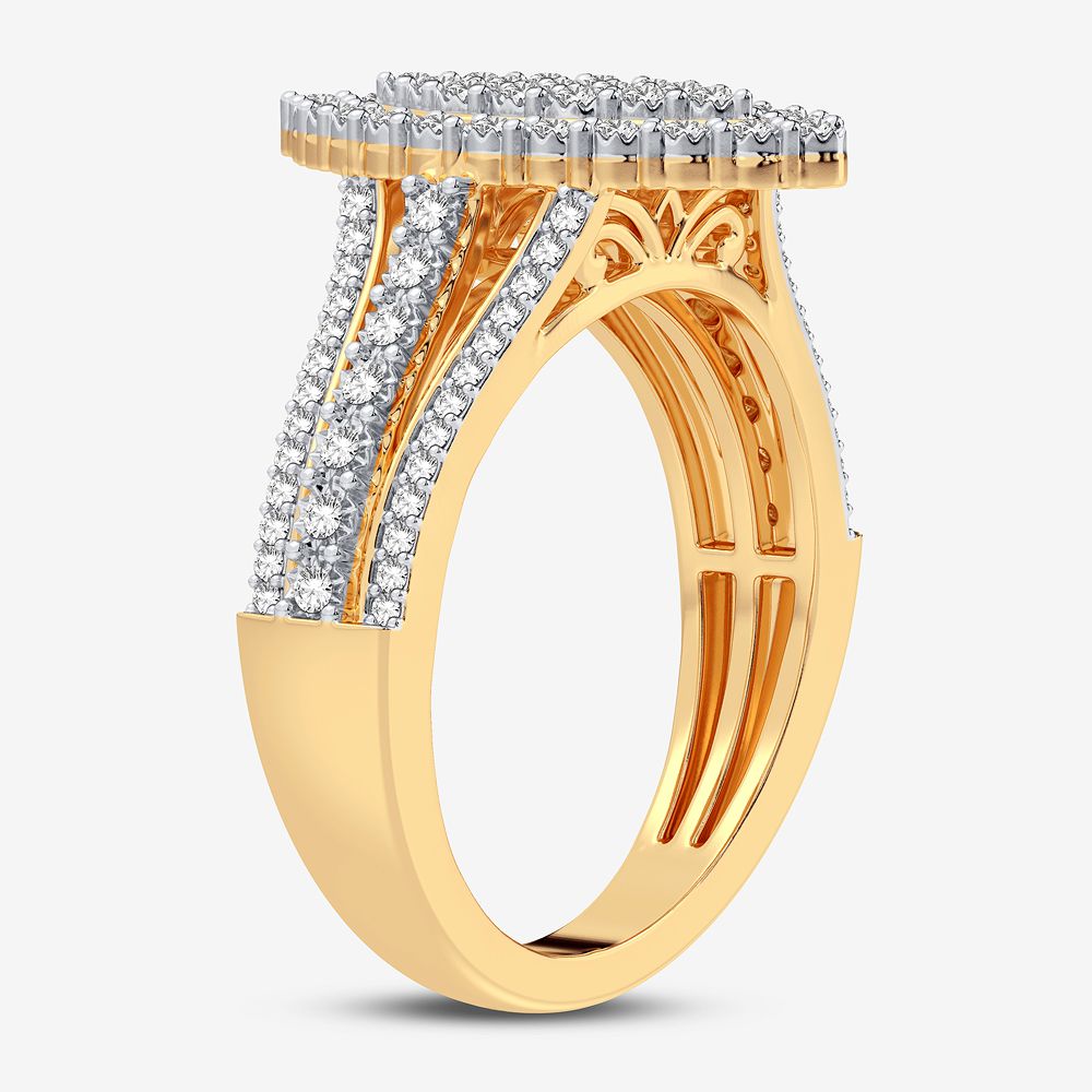 Chic 10k Yellow Gold Lab Diamond Womens Fashion Ring 0.25CT