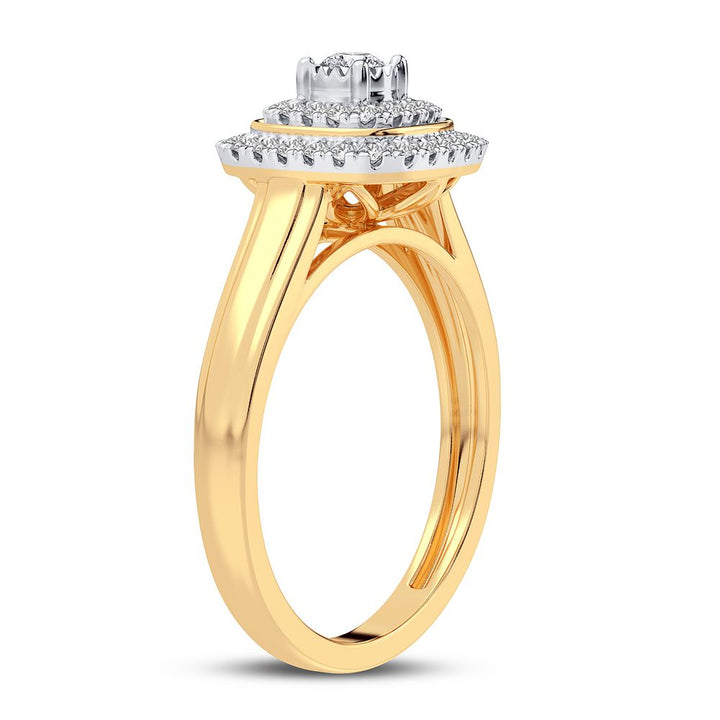 Chic 10k Yellow Gold Lab Diamond Womens Fashion Ring