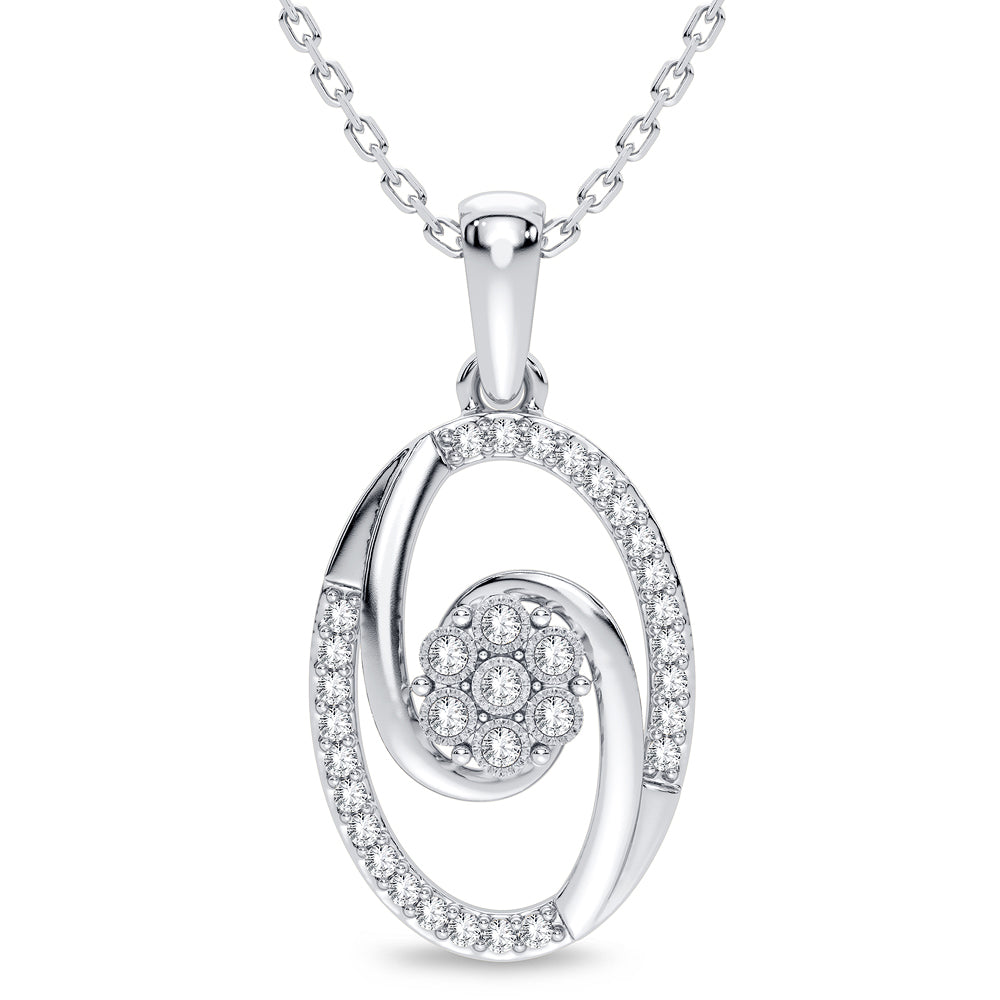 Chic 14k White Gold Lab Diamond Pendant for Women
