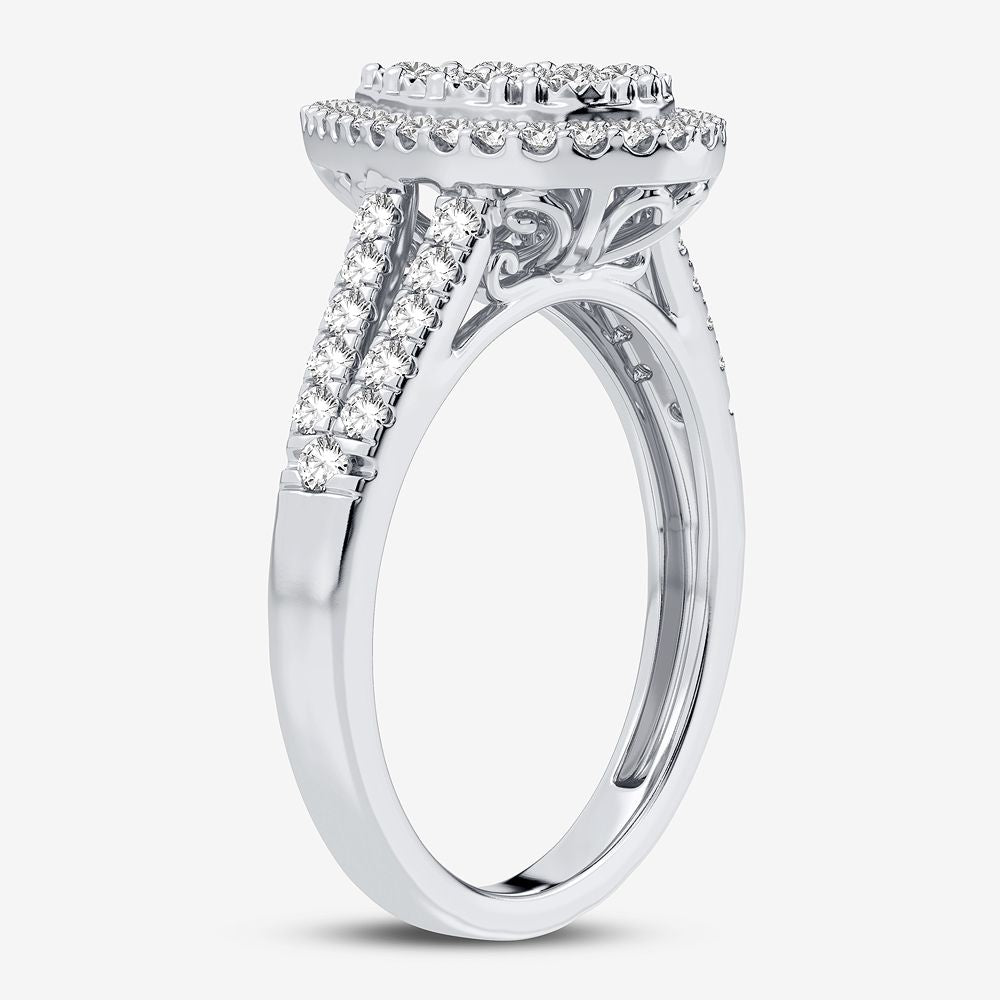 Chic 10k White Gold Lab Diamond Womens Fashion Ring 0.5CT