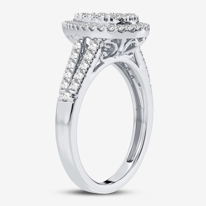 Chic 10k White Gold Lab Diamond Womens Fashion Ring 0.5CT