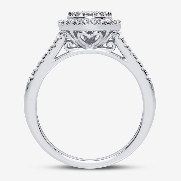 Chic 10k White Gold Lab Diamond Womens Fashion Ring 0.5CT