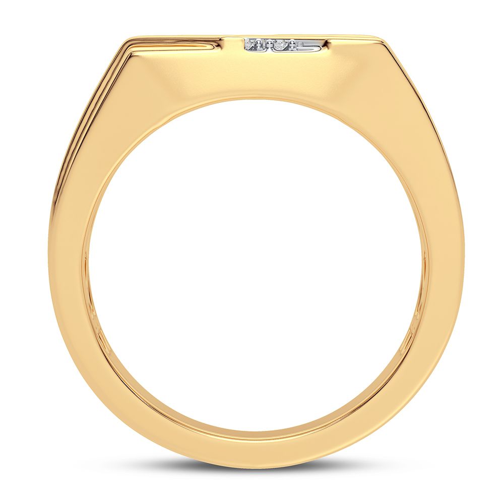 14K Yellow Gold Mens Lab Diamond Statement Ring