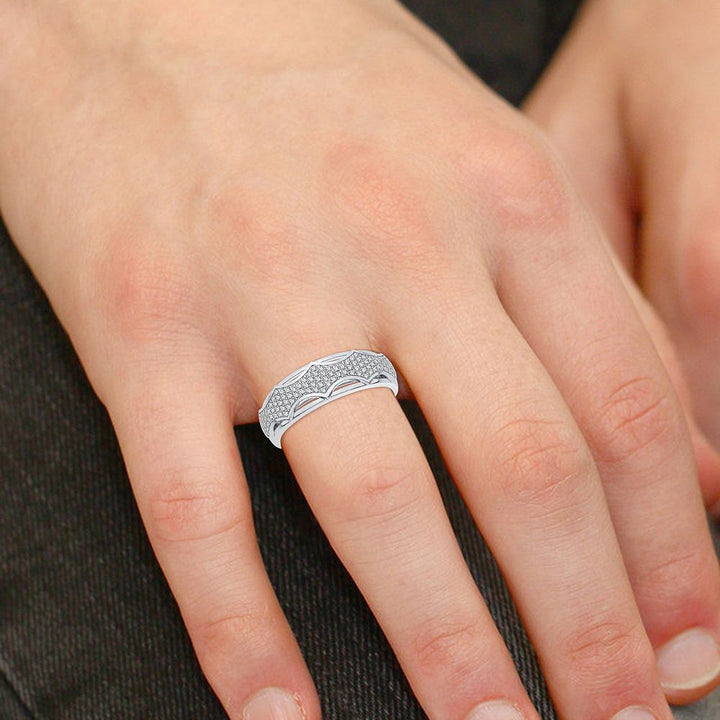 10k White Gold 0.50CT Lab Diamond Trio Wedding Ring Set
