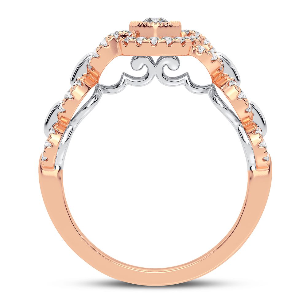 Chic 10k Rose Gold Lab Diamond Womens Statement Ring