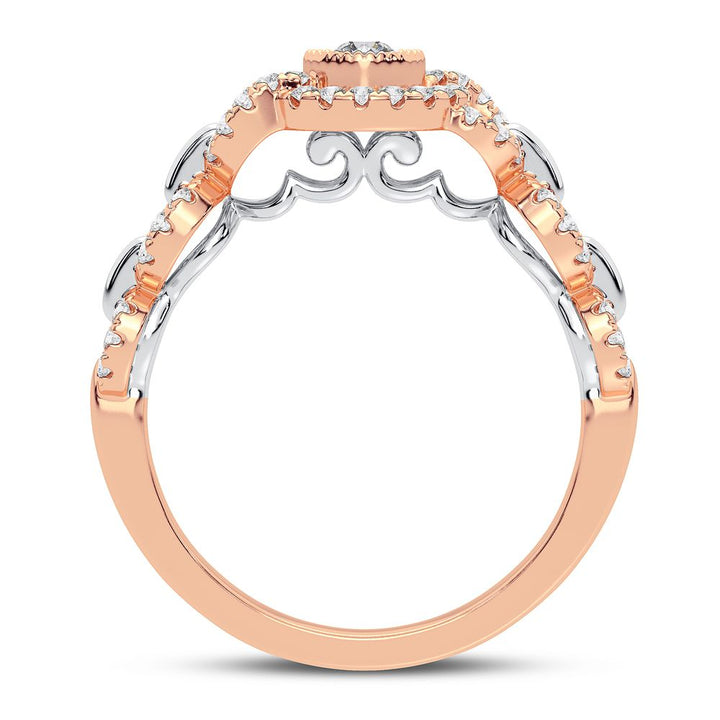 Chic 10k Rose Gold Lab Diamond Womens Statement Ring