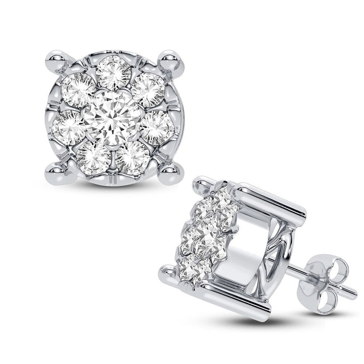 10k White Gold Lab Diamond Stud Earrings for Women