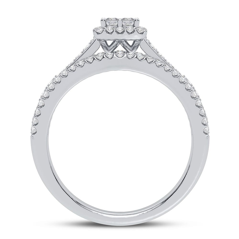 10k White Gold Lab Diamond Engagement Ring - Timeless Love