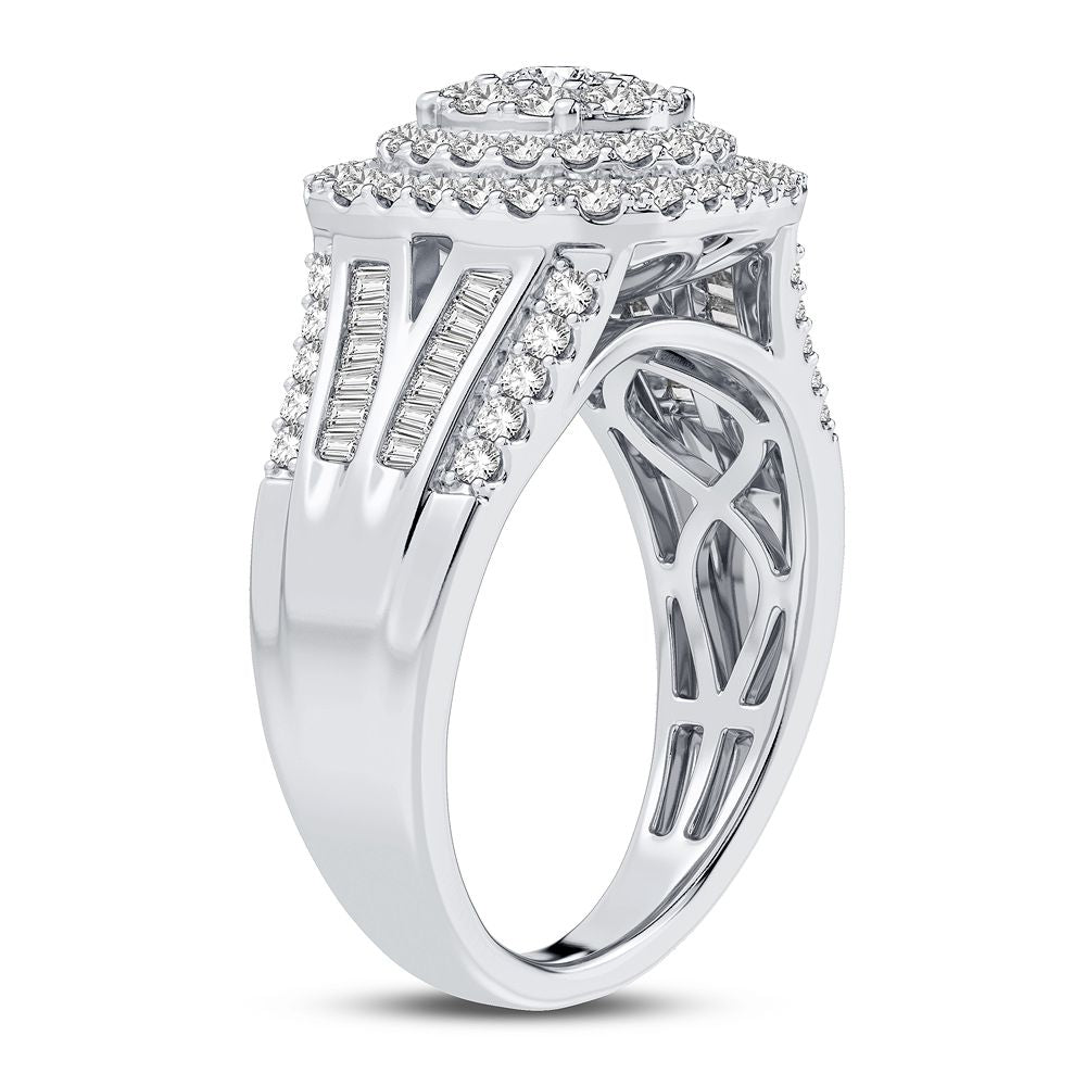 Chic 14k White Gold 1.00CT Lab Diamond Womens Fashion Ring