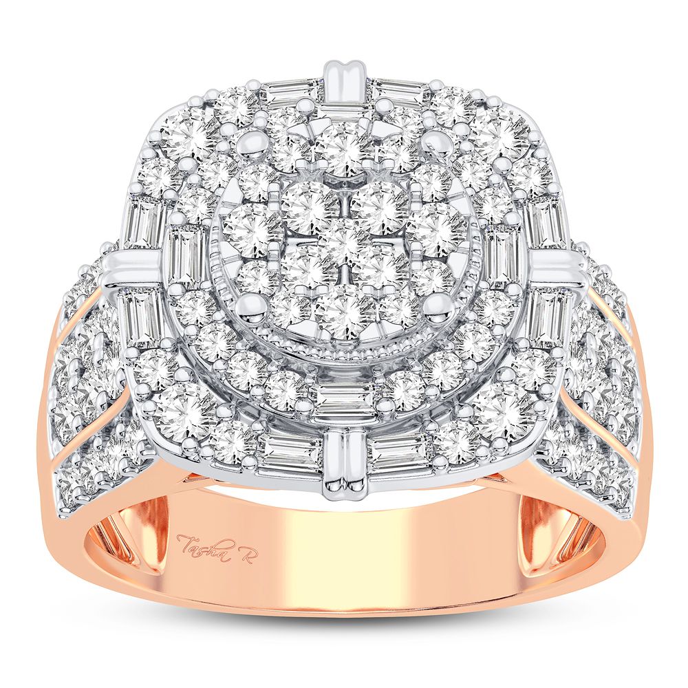 Romantic 14k Rose Gold Lab Diamond Womens Fashion Ring