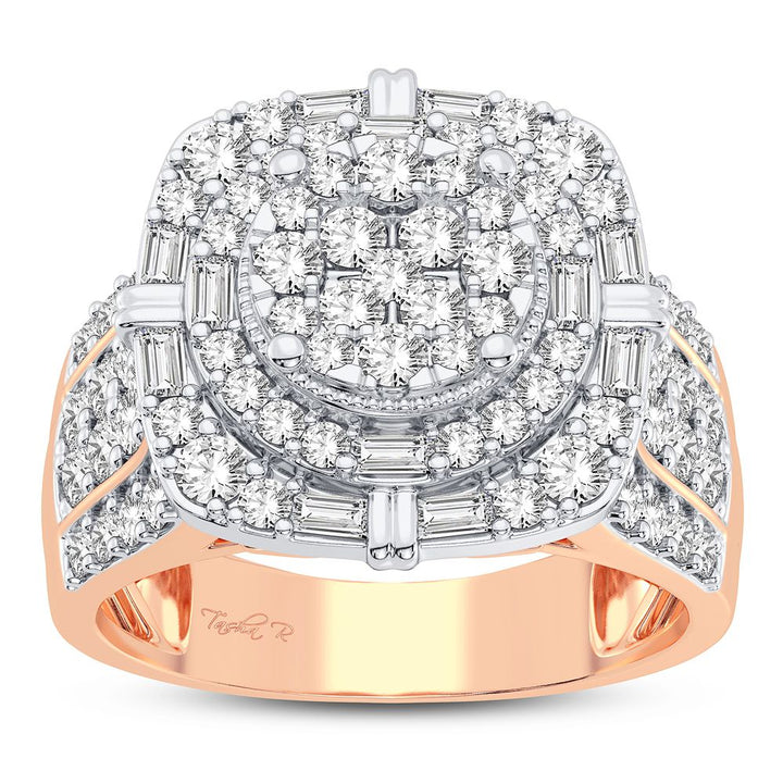 Romantic 14k Rose Gold Lab Diamond Womens Fashion Ring