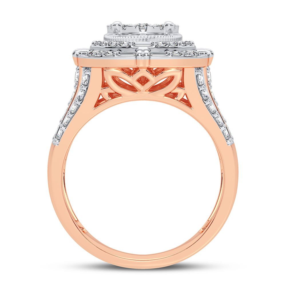 Romantic 14k Rose Gold Lab Diamond Womens Fashion Ring