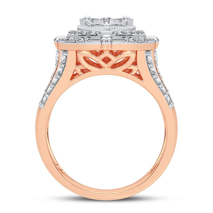 Romantic 14k Rose Gold Lab Diamond Womens Fashion Ring