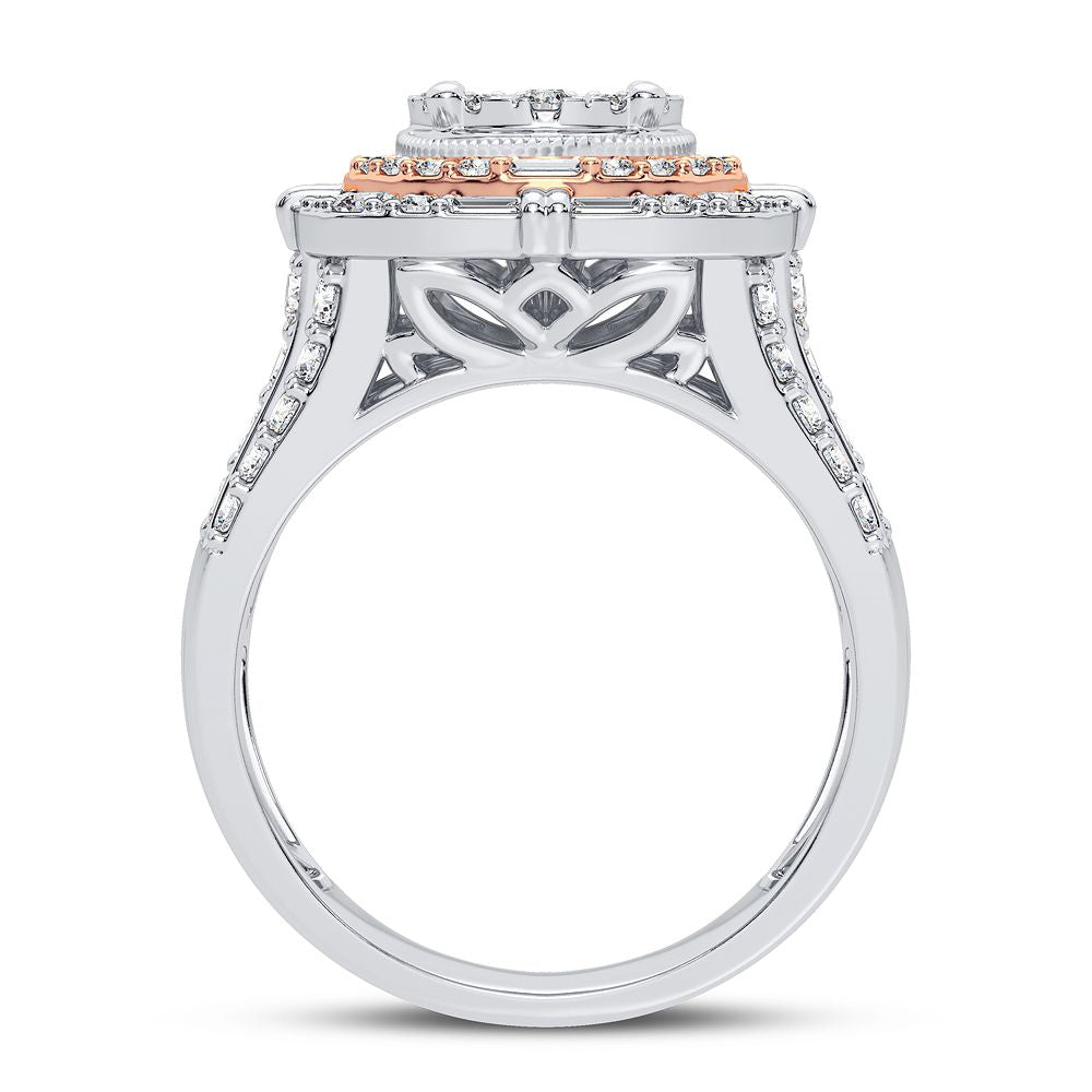 Luminous 14k White Gold 1.50CT Lab Diamond Womens Fashion Ring