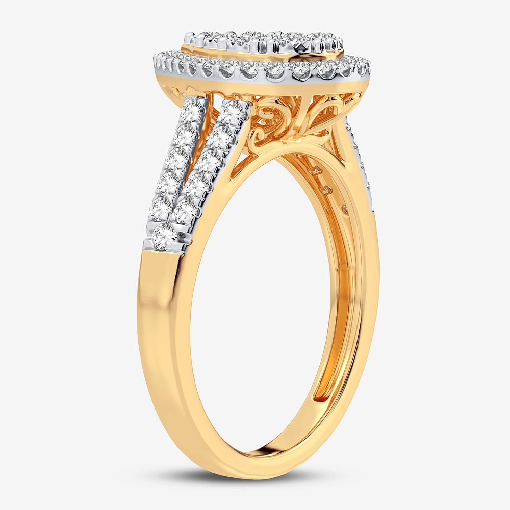 Chic 10k Yellow Gold Lab Diamond Womens Fashion Ring 0.50CT
