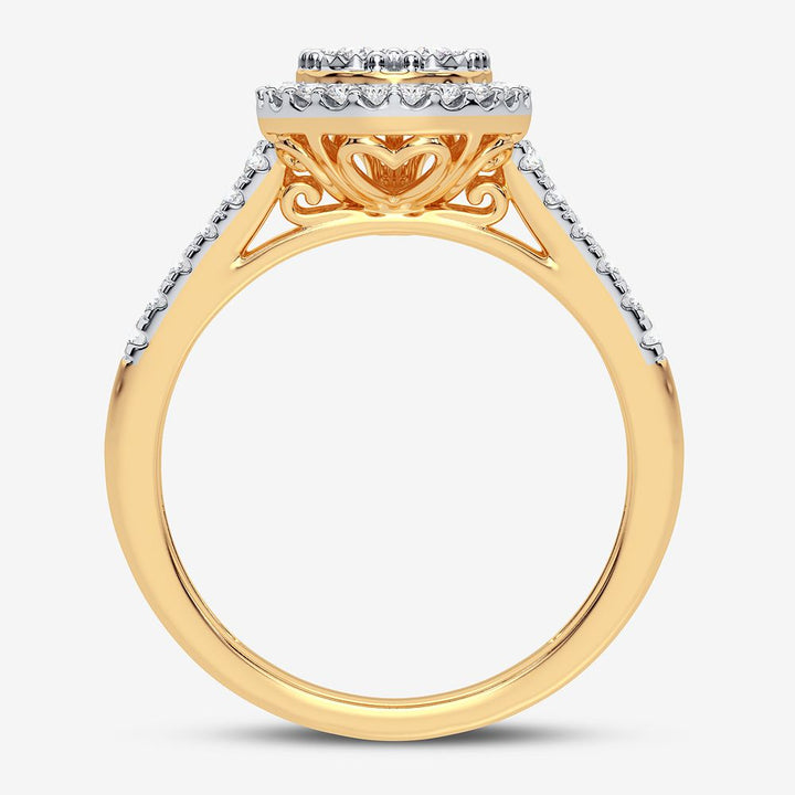 Chic 10k Yellow Gold Lab Diamond Womens Fashion Ring 0.50CT