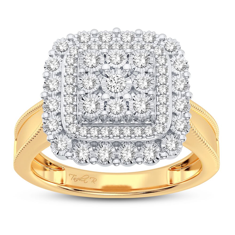 10k Yellow Gold Lab Diamond Womens Fashion Ring - 0.25CT
