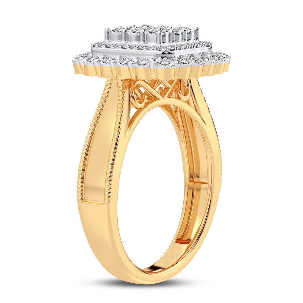10k Yellow Gold Lab Diamond Womens Fashion Ring - 0.25CT