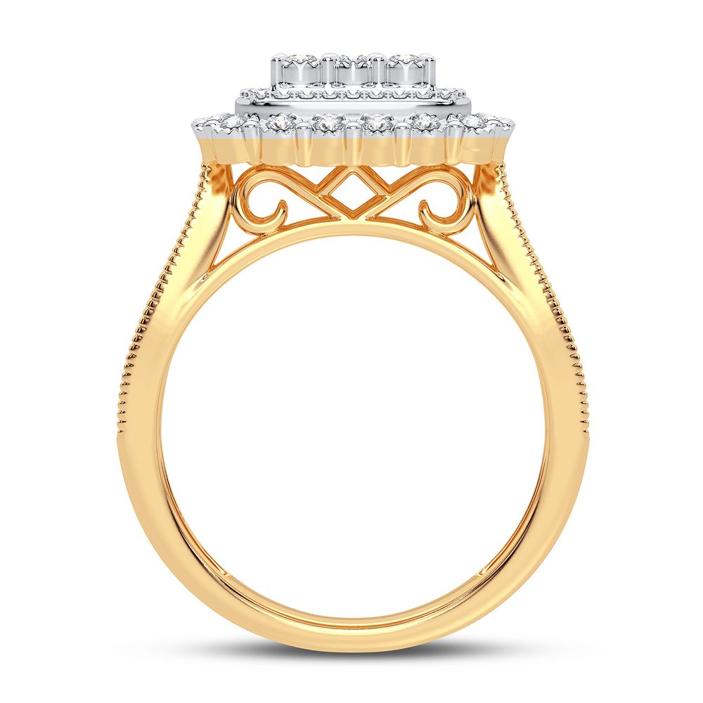 10k Yellow Gold Lab Diamond Womens Fashion Ring - 0.25CT