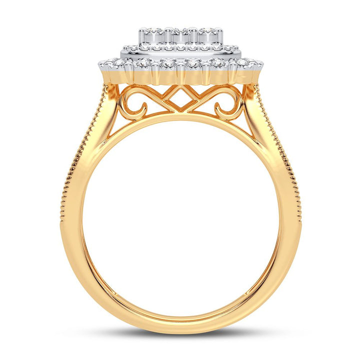 10k Yellow Gold Lab Diamond Womens Fashion Ring - 0.25CT