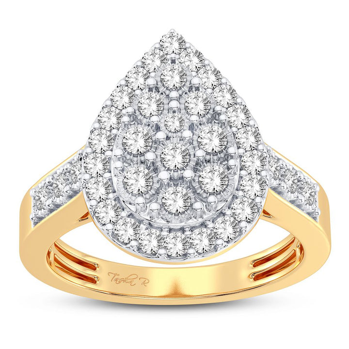 Chic 10k Gold 0.50CT Lab Diamond Womens Fashion Ring