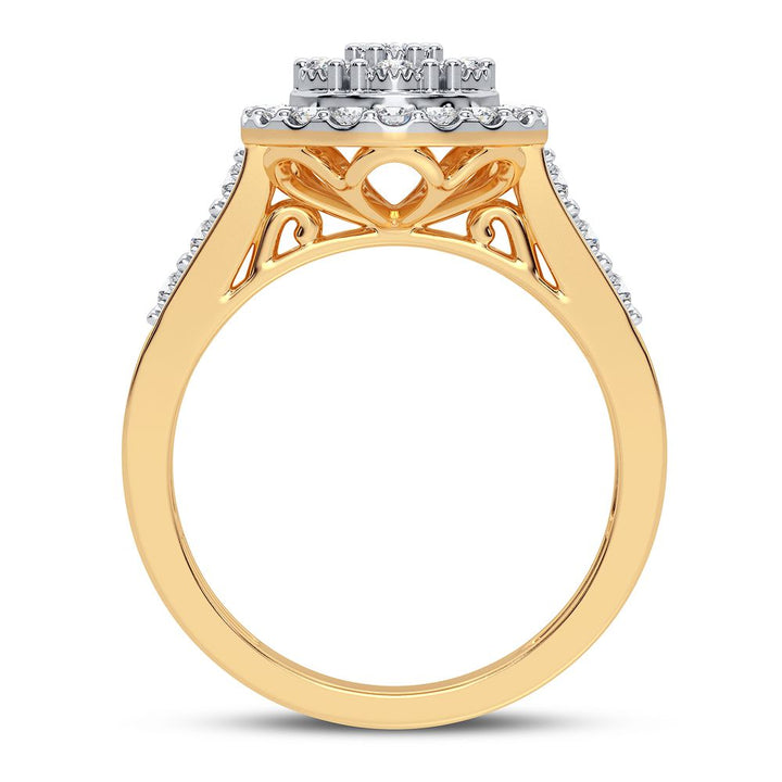 Chic 10k Gold 0.50CT Lab Diamond Womens Fashion Ring