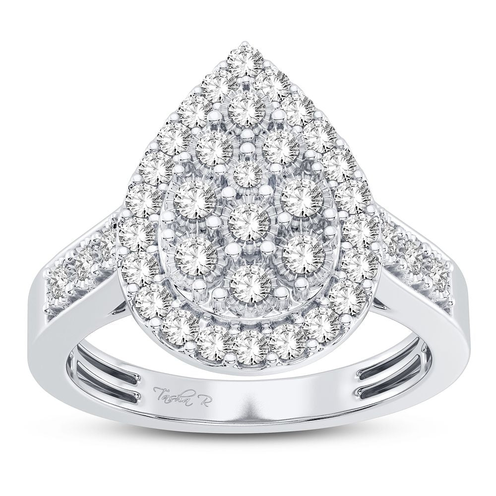 Chic 10k White Gold Lab Diamond Fashion Ring - 0.50CT Sparkle