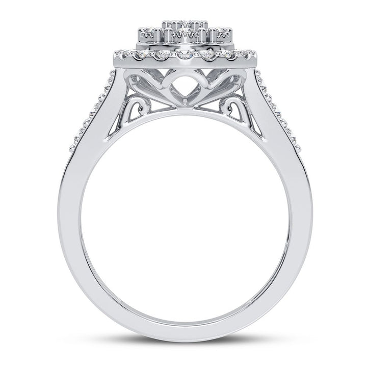 Chic 10k White Gold Lab Diamond Fashion Ring - 0.50CT Sparkle