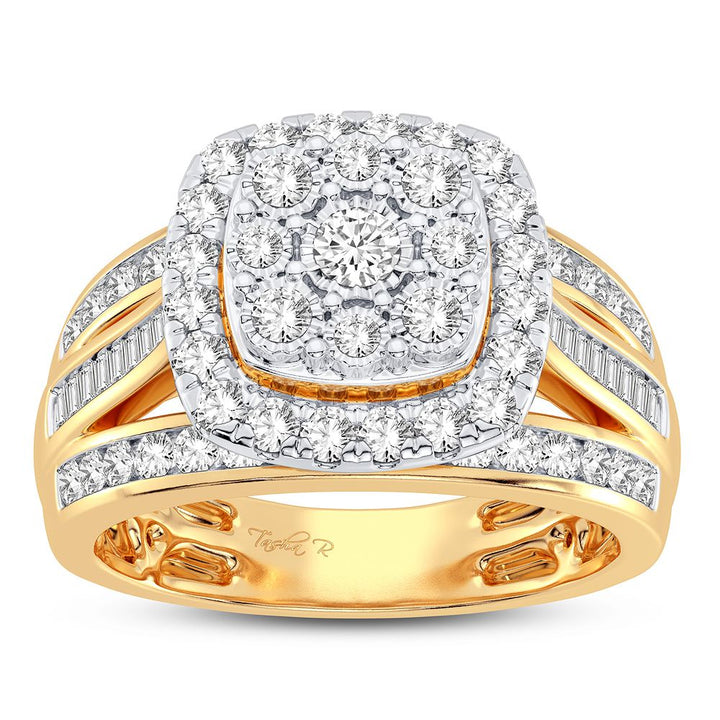 10k Yellow Gold Lab Diamond Womens Fashion Ring - 1CT
