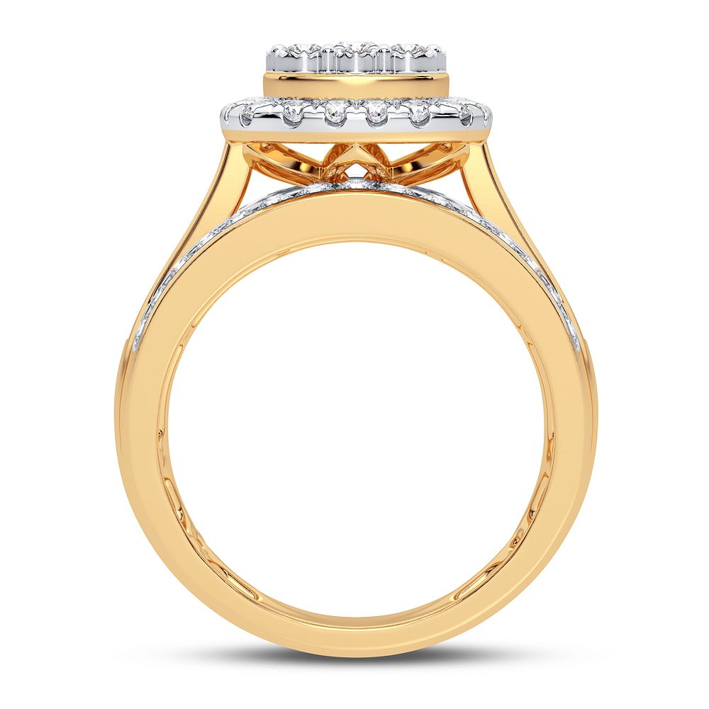 10k Yellow Gold Lab Diamond Womens Fashion Ring - 1CT